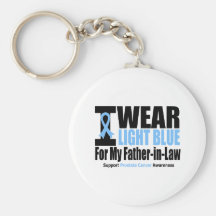 Prostate Cancer I Wear Light Blue Father-in-Law Keychain