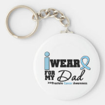 Prostate Cancer I Wear Light Blue For My Dad Keychains