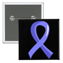 Prostate Cancer Light Blue Ribbon 3 Pinback Buttons