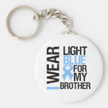 Prostate Cancer Light Blue Ribbon Brother Key Chains