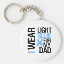 Prostate Cancer Light Blue Ribbon Dad Key Chain