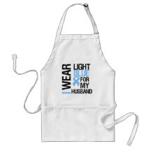 Prostate Cancer Light Blue Ribbon Husband Apron