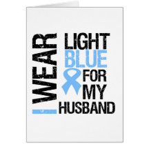 Prostate Cancer Light Blue Ribbon Husband Cards