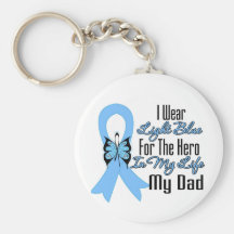 Prostate Cancer Ribbon Hero My Dad Key Chain