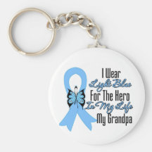 Prostate Cancer Ribbon Hero My Grandpa Keychains