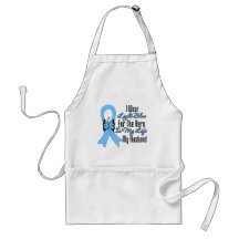 Prostate Cancer Ribbon Hero My Husband Aprons