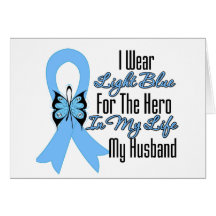 Prostate Cancer Ribbon Hero My Husband Cards