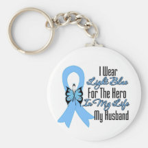Prostate Cancer Ribbon Hero My Husband Key Chain