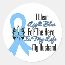 Prostate Cancer Ribbon Hero My Husband Stickers