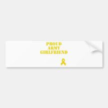 Proud Army Girlfriend with Ribbon Bumper Stickers