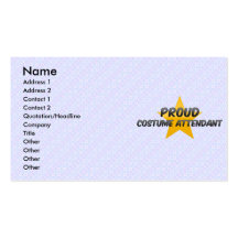 Proud Costume Attendant Business Card Template