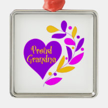 Proud Grandma Heart Christmas Tree Ornament