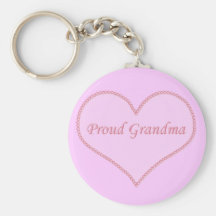 Proud Grandma Keychain, Pink