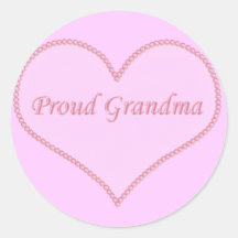 Proud Grandma Stickers, Pink