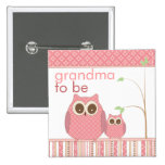 Proud Grandma to Be & Baby Girl Owl Pin