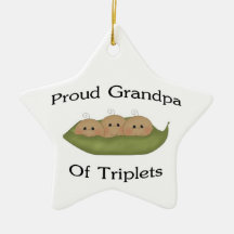 Proud Grandpa Of Triplets Christmas Tree Ornaments