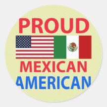 Proud Mexican American Round Sticker