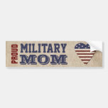 Proud Military Mum With Patriotic Heart Bumper Stickers