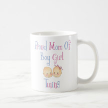 Proud Mum Of Boy Girl Twins Coffee Mug