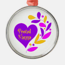 Proud Nanna Heart Christmas Ornament