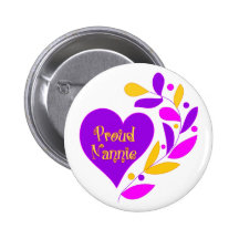 Proud Nannie Heart Pinback Button