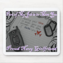 Proud Navy Girlfriend Mouse Pad