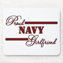 Proud Navy Girlfriend (Red N Black) Mouse Pads