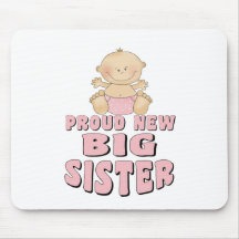 Proud New Big Sister Girl Mouse Pad