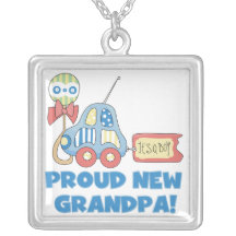 Proud New Grandpa Car It's a Boy Gifts Pendants