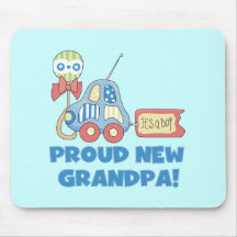Proud New Grandpa It's a Boy TShirts and Gifts Mousepads