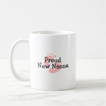 Proud New Nonna Baby Girl Footprints Coffee Mugs