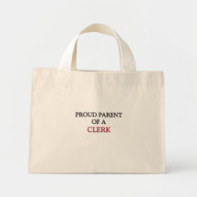 Proud Parent Of A CLERK Canvas Bags