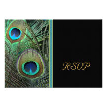 Proud Peacock RSVP Card Personalized Announcements