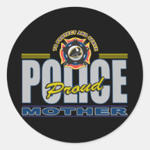 Proud Police Mother Round Sticker