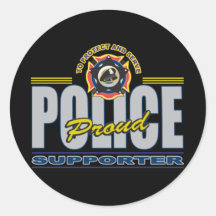Proud Police Supporter Round Stickers
