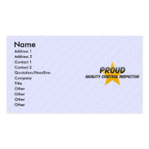 Proud Quality Control Inspector Business Cards