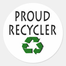 Proud Recycler Round Stickers