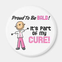 Proud To Be Bald Breast Cancer Stick Figure Magnets