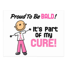 Proud To Be Bald Breast Cancer Stick Figure Postcards