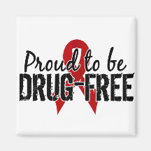 Proud To Be Drug Free Refrigerator Magnet