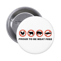 Proud To Be Meat Free Vegetarian Button