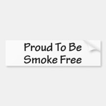 Proud to be smoke free bumper sticker