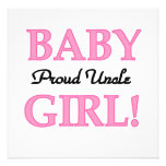 Proud Uncle Baby Girl Gifts Custom Invitation