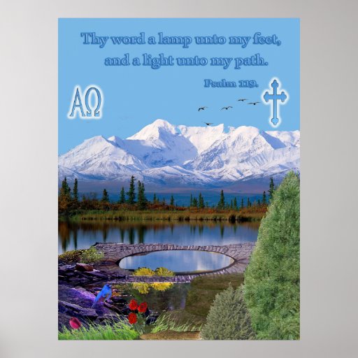 Psalm 119 Christian art Poster