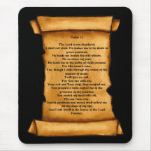 Psalm 23 on Old Scroll: Pastel Art: Scripture Mousepads