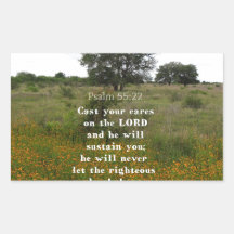 Psalm 55.22 rectangle sticker