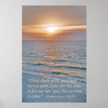 Psalms 102:13 with Pensacola Beach Sunrise Posters