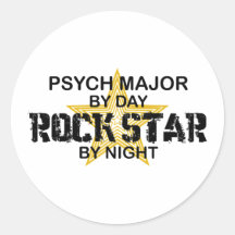 Psych Major Rock Star by Night Sticker