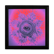 Psychedelic Art Gift Box Purple Violet Cosmic Eye