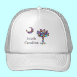 Psychedelic Carolina Palmetto & Crescent Cap hats